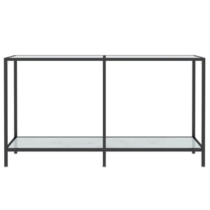 Tavolo Consolle Bianco 140x35x75,5 cm in Vetro Temperato 331696