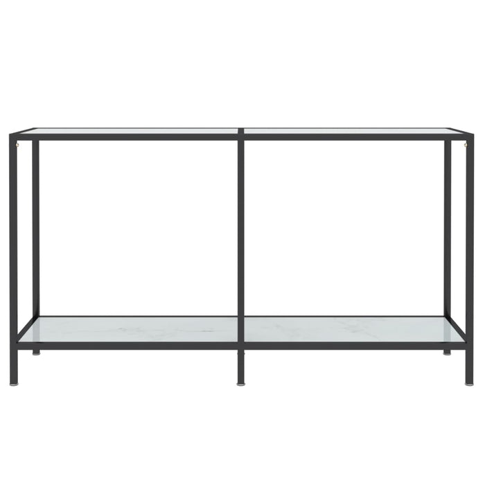 Tavolo Consolle Bianco 140x35x75,5 cm in Vetro Temperato 331696