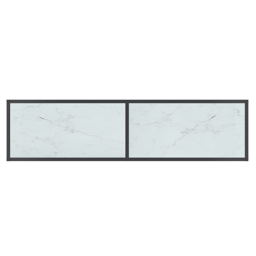 Tavolo Consolle Bianco 140x35x75,5 cm in Vetro Temperato 331696