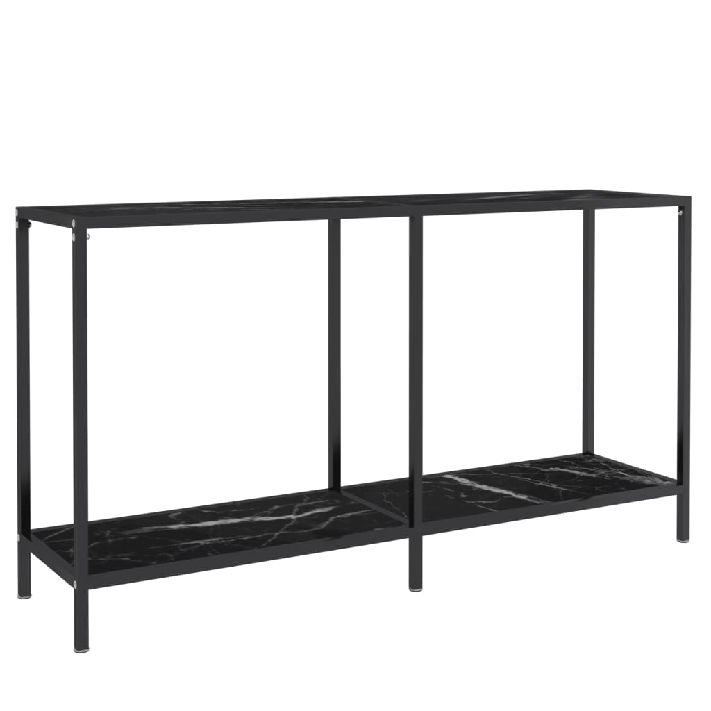 Tavolo Consolle Nero 140x35x75,5 cm in Vetro Temperato cod mxl 73602