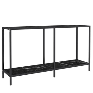 Tavolo Consolle Nero 140x35x75,5 cm in Vetro Temperato cod mxl 73602