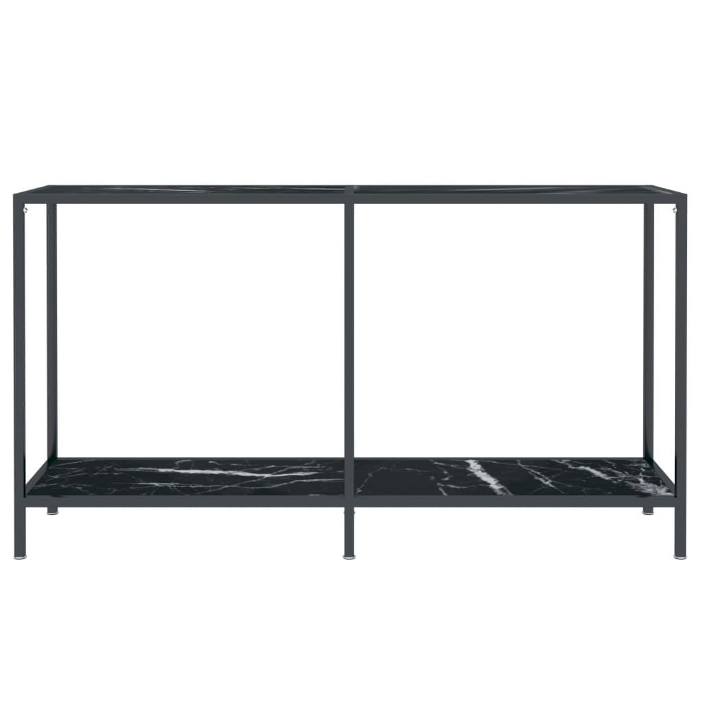 Tavolo Consolle Nero 140x35x75,5 cm in Vetro Temperato cod mxl 73602