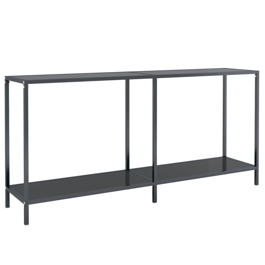 Tavolo Consolle Nero 160x35x75,5 cm in Vetro Temperato 331699