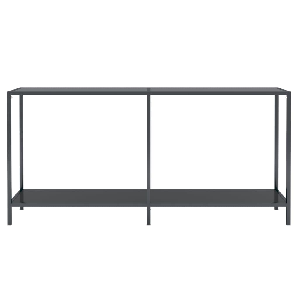 Tavolo Consolle Nero 160x35x75,5 cm in Vetro Temperato cod mxl 58788