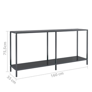 Tavolo Consolle Nero 160x35x75,5 cm in Vetro Temperato cod mxl 58788