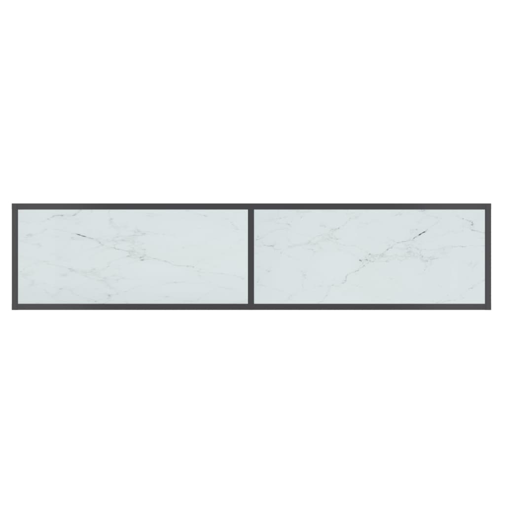 Tavolo Consolle Bianco 160x35x75,5 cm in Vetro Temperato cod mxl 20634