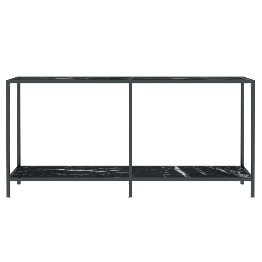 Tavolo Consolle Nero 160x35x75,5 cm in Vetro Temperato 331701