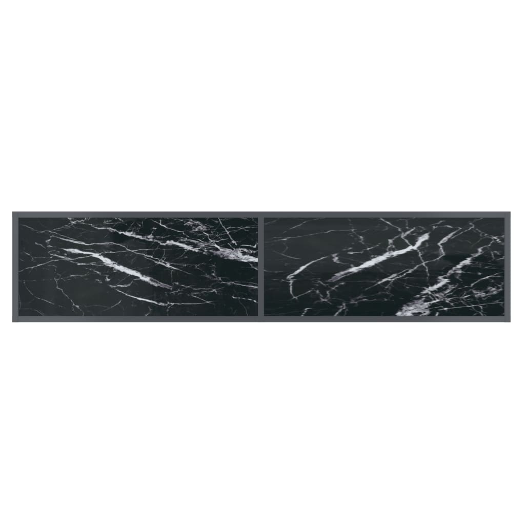 Tavolo Consolle Nero 160x35x75,5 cm in Vetro Temperato 331701