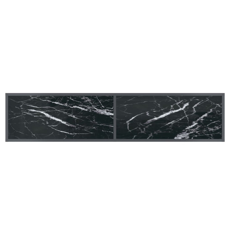 Tavolo Consolle Nero 160x35x75,5 cm in Vetro Temperato 331701