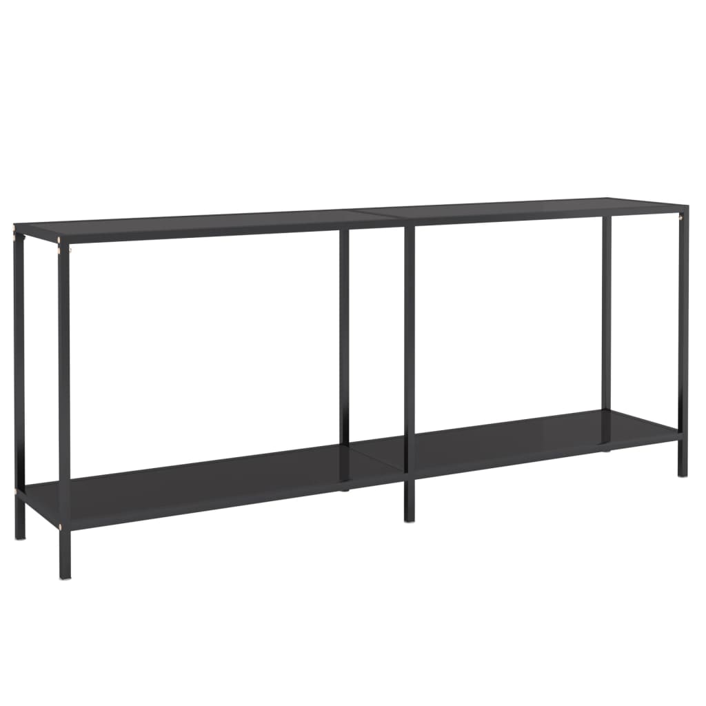 Tavolo Consolle Nero 180x35x75,5 cm in Vetro Temperato 331703