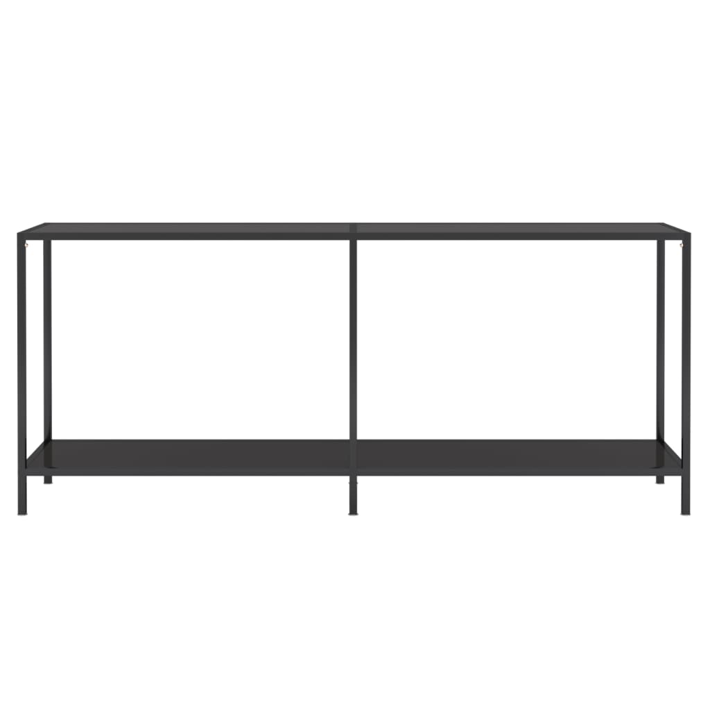 Tavolo Consolle Nero 180x35x75,5 cm in Vetro Temperato cod mxl 56056