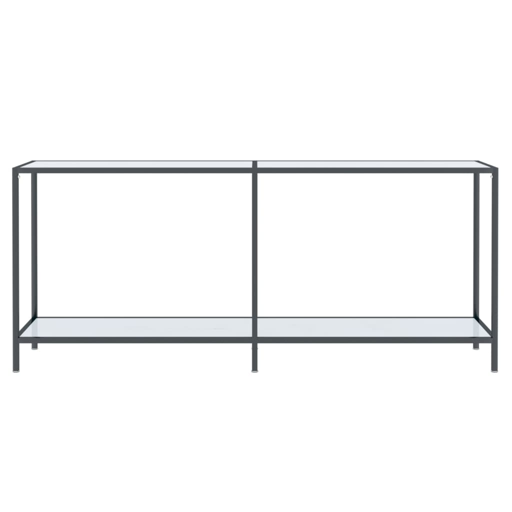 Tavolo Consolle Bianco 180x35x75,5 cm in Vetro Temperato 331704