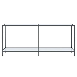 Tavolo Consolle Bianco 180x35x75,5 cm in Vetro Temperato 331704