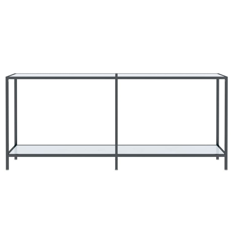 Tavolo Consolle Bianco 180x35x75,5 cm in Vetro Temperato 331704