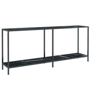 Tavolo Consolle Nero 180x35x75,5 cm in Vetro Temperato cod mxl 58817