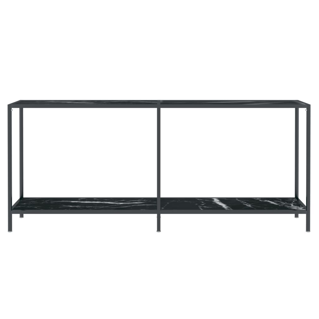 Tavolo Consolle Nero 180x35x75,5 cm in Vetro Temperato cod mxl 58817