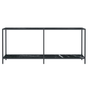 Tavolo Consolle Nero 180x35x75,5 cm in Vetro Temperato cod mxl 58817