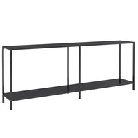 Tavolo Consolle Nero 200x35x75,5 cm in Vetro Temperato cod mxl 55820