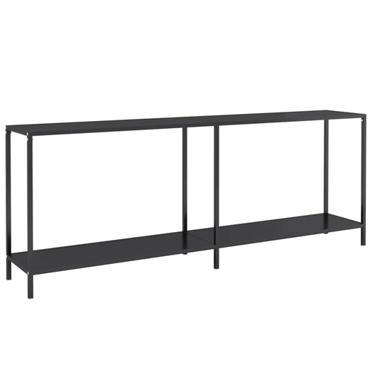 Tavolo Consolle Nero 200x35x75,5 cm in Vetro Temperato cod mxl 55820