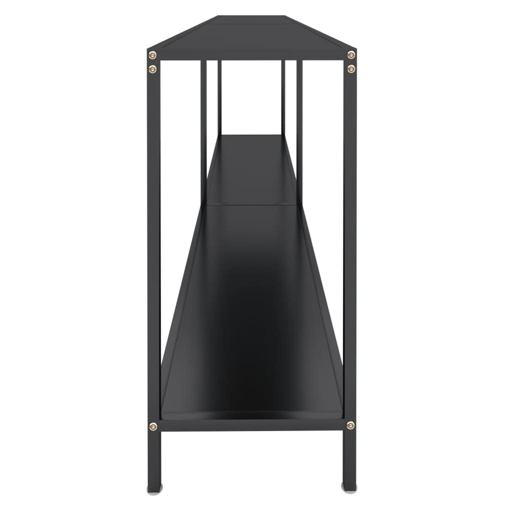 Tavolo Consolle Nero 200x35x75,5 cm in Vetro Temperato cod mxl 55820