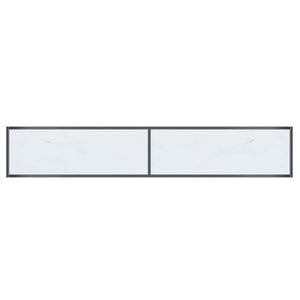 Tavolo Consolle Bianco 200x35x75,5 cm in Vetro Temperato cod mxl 59936