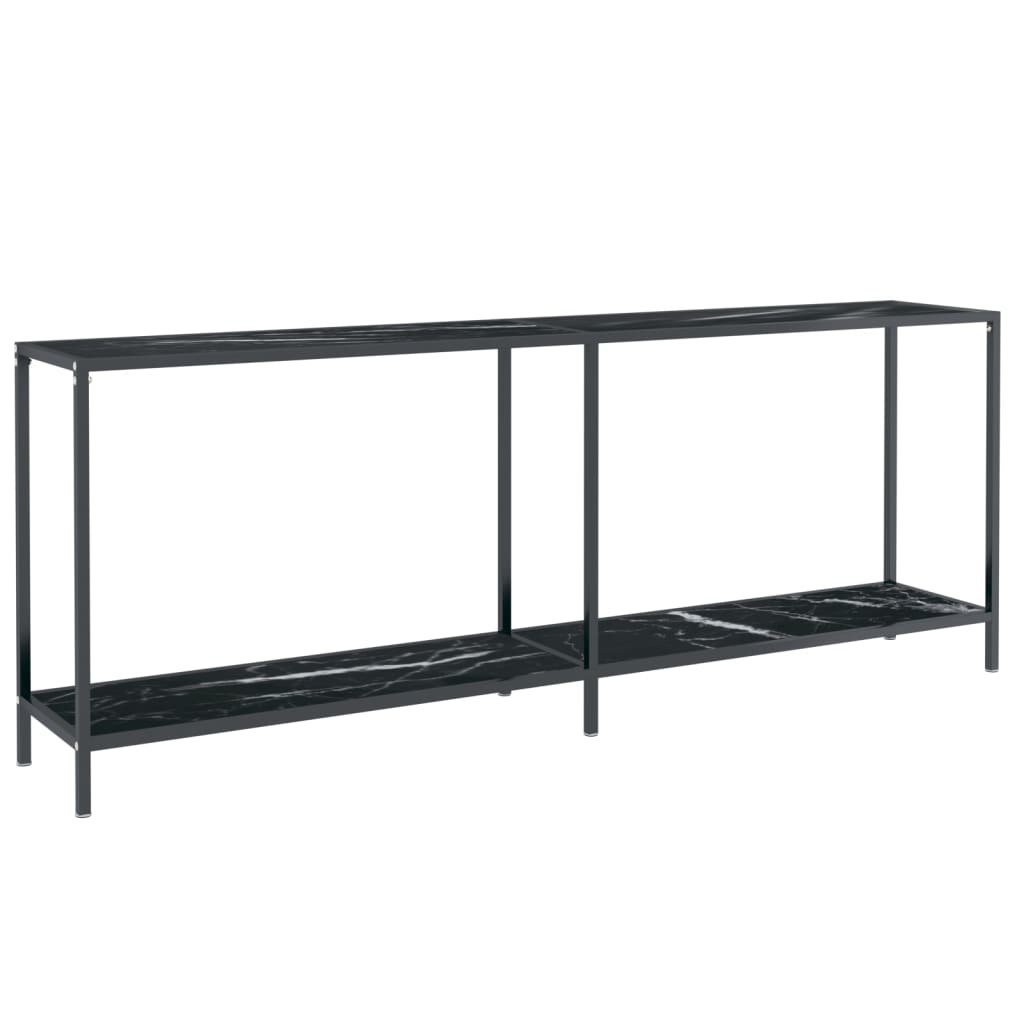 Tavolo Consolle Nero 200x35x75,5 cm in Vetro Temperato cod mxl 56063