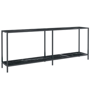 Tavolo Consolle Nero 200x35x75,5 cm in Vetro Temperato cod mxl 56063