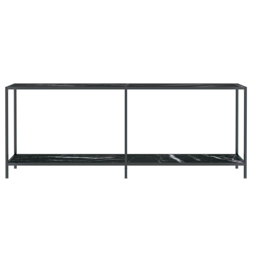 Tavolo Consolle Nero 200x35x75,5 cm in Vetro Temperato cod mxl 56063