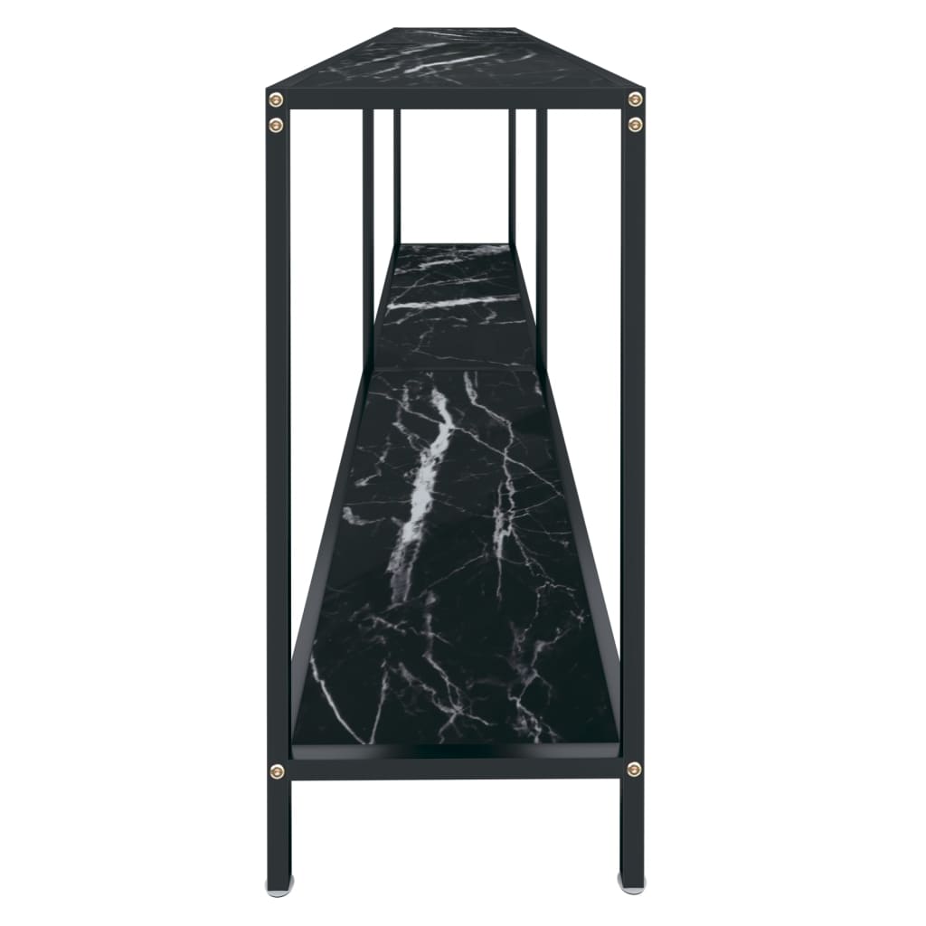 Tavolo Consolle Nero 200x35x75,5 cm in Vetro Temperato cod mxl 56063