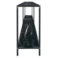 Tavolo Consolle Nero 200x35x75,5 cm in Vetro Temperato cod mxl 56063