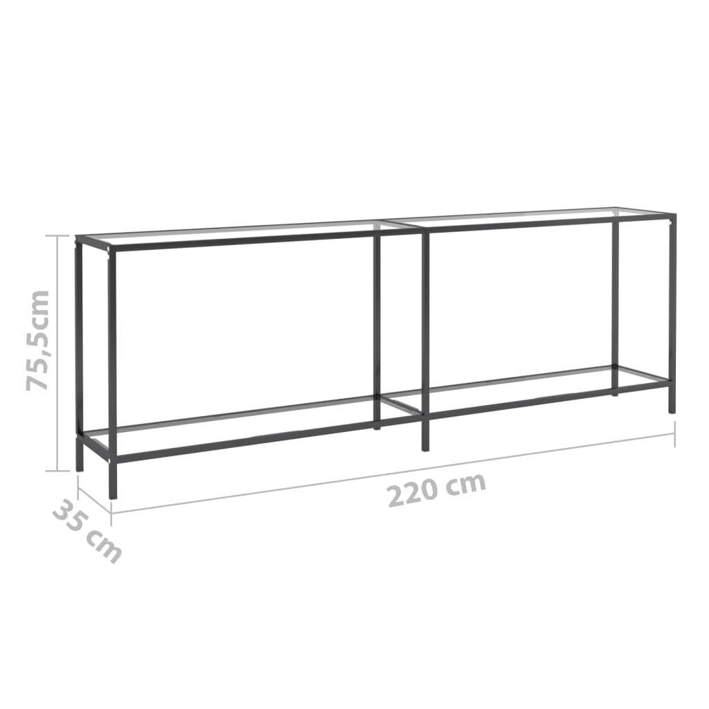 Tavolo Consolle Trasparente 220x35x75,5 cm in Vetro Temperato cod mxl 58276