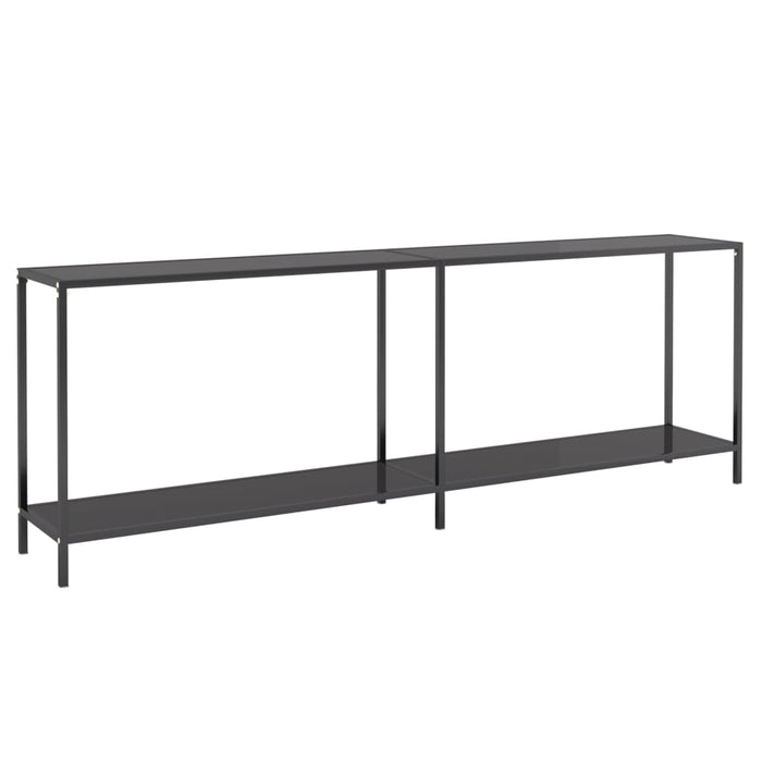 Tavolo Consolle Nero 220x35x75,5 cm in Vetro Temperato 331711