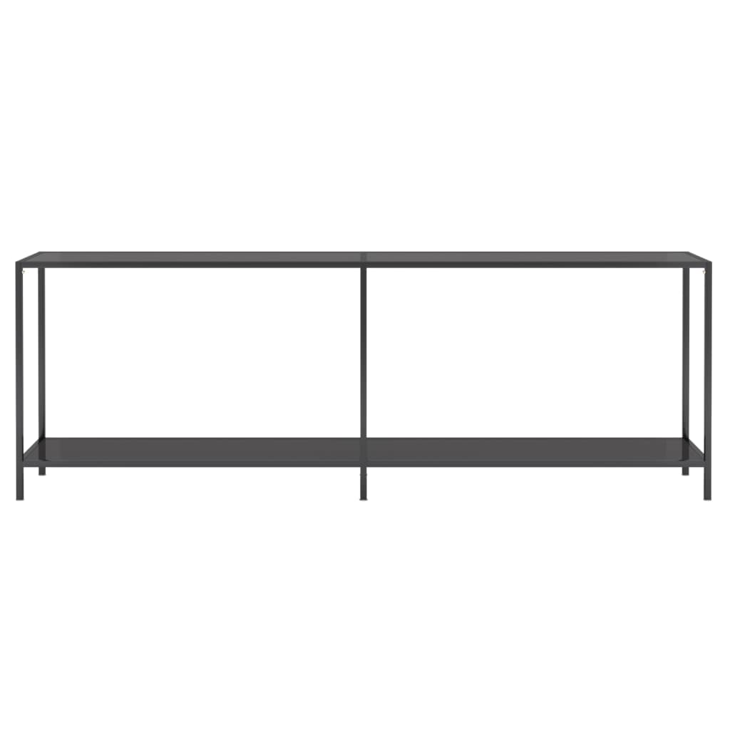 Tavolo Consolle Nero 220x35x75,5 cm in Vetro Temperato 331711