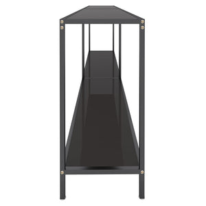 Tavolo Consolle Nero 220x35x75,5 cm in Vetro Temperato 331711