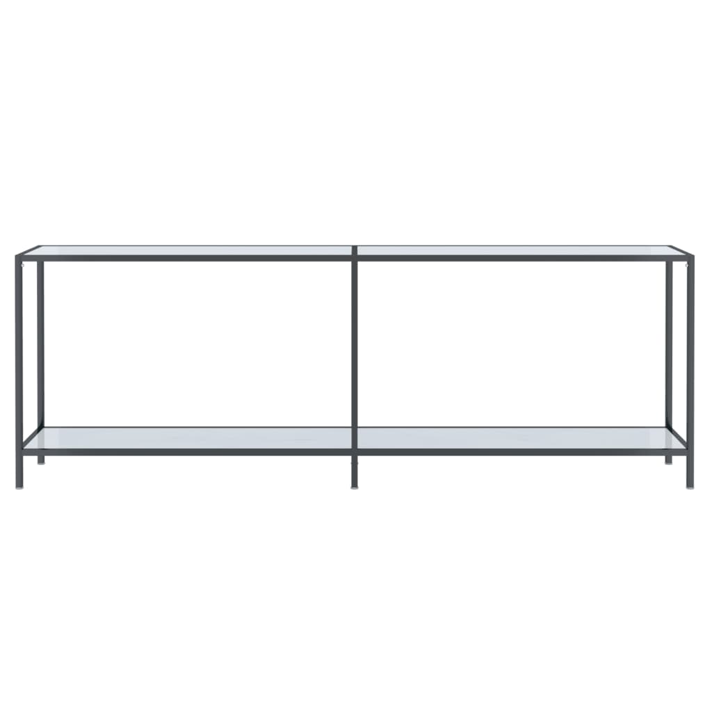 Tavolo Consolle Bianco 220x35x75,5 cm in Vetro Temperato cod mxl 58657