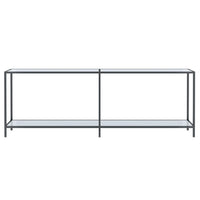 Tavolo Consolle Bianco 220x35x75,5 cm in Vetro Temperato cod mxl 58657