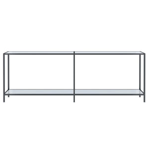 Tavolo Consolle Bianco 220x35x75,5 cm in Vetro Temperato cod mxl 58657