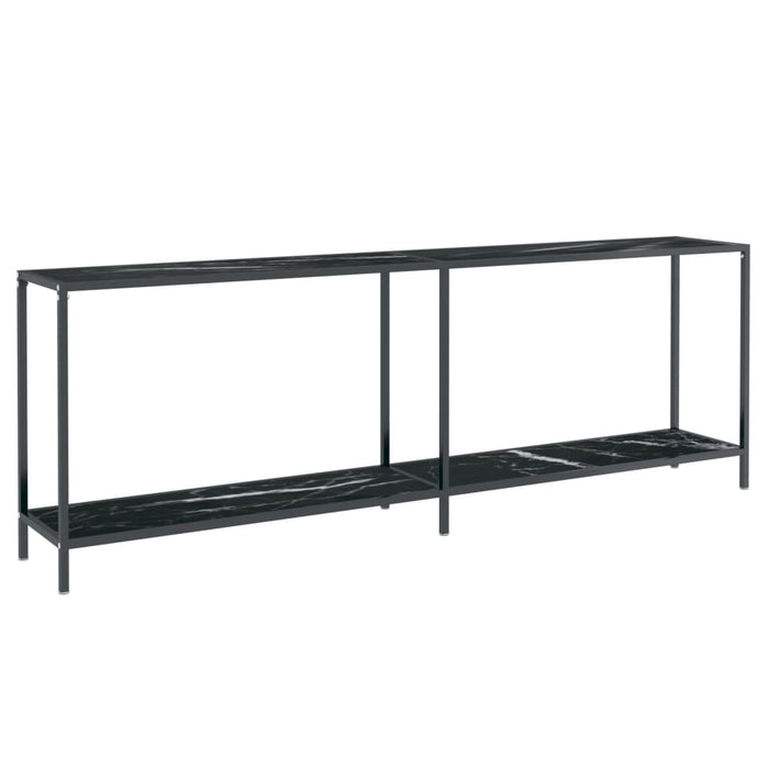 Tavolo Consolle Nero 220x35x75,5 cm in Vetro Temperato cod mxl 55995