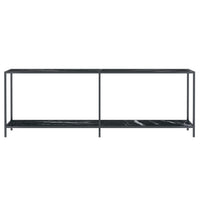 Tavolo Consolle Nero 220x35x75,5 cm in Vetro Temperato cod mxl 55995