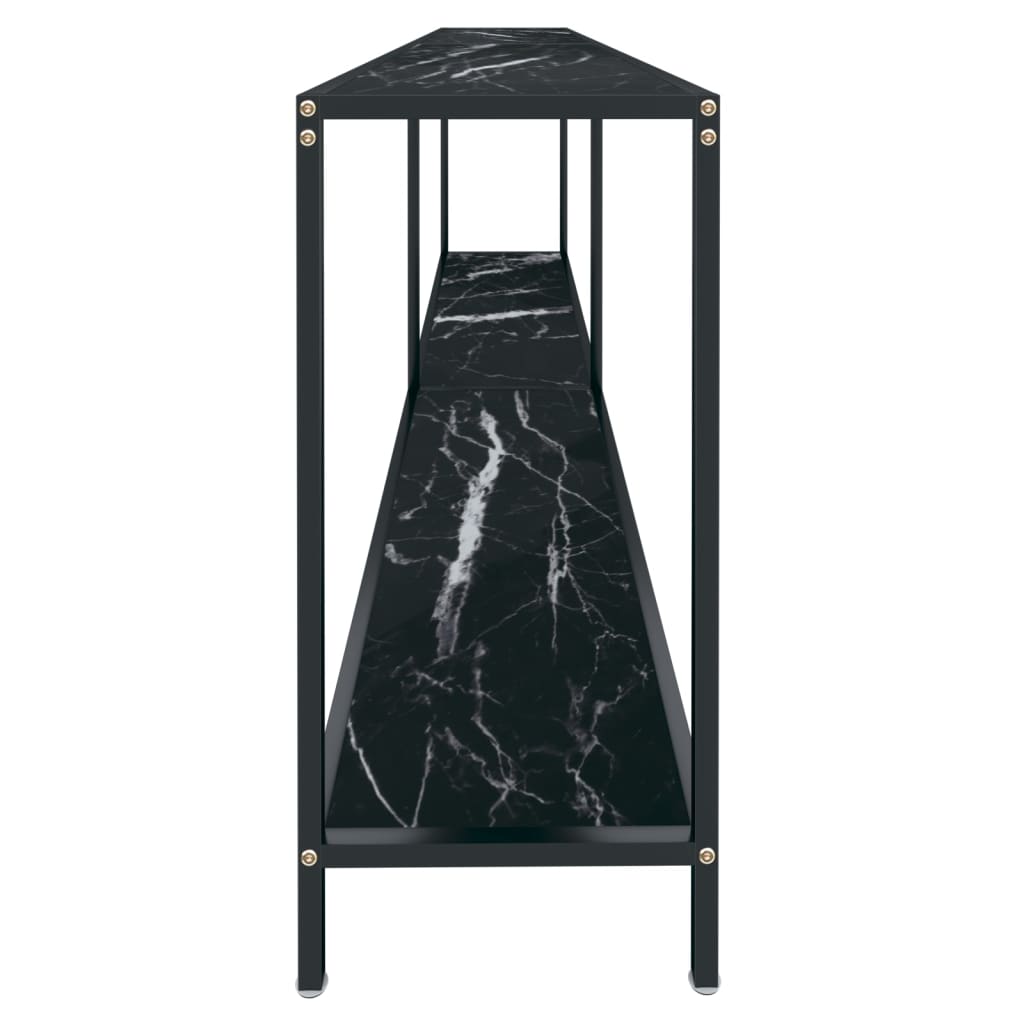 Tavolo Consolle Nero 220x35x75,5 cm in Vetro Temperato cod mxl 55995