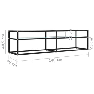 Mobile Porta TV Marmo Bianco 160x40x40,5 cm in Vetro Temperato