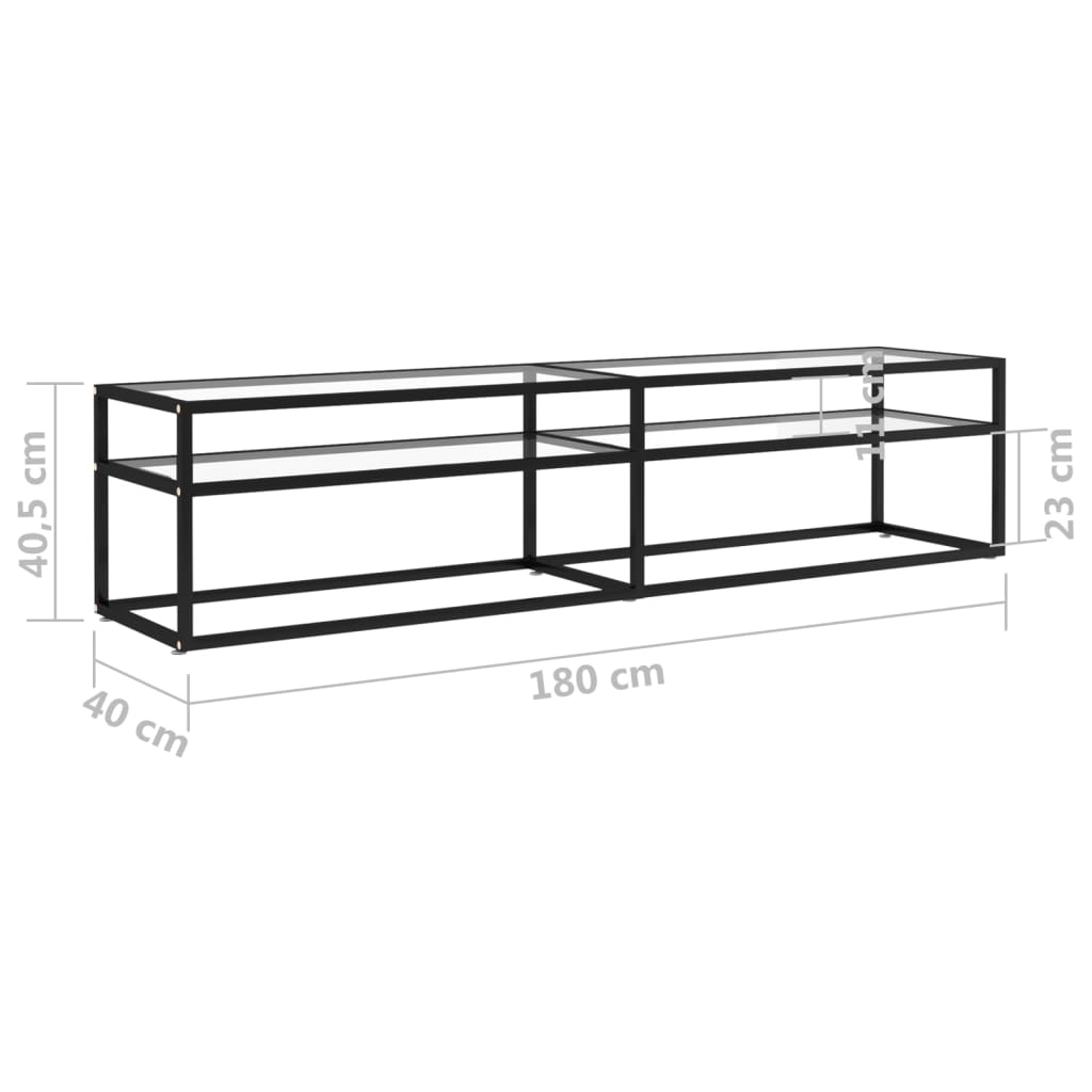 Mobile Porta TV Trasparente 180x40x40,5 cm in Vetro Temperato 331722