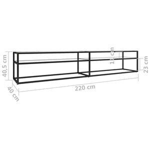 Mobile Porta TV Trasparente 220x40x40,5 cm in Vetro Temperato 331730