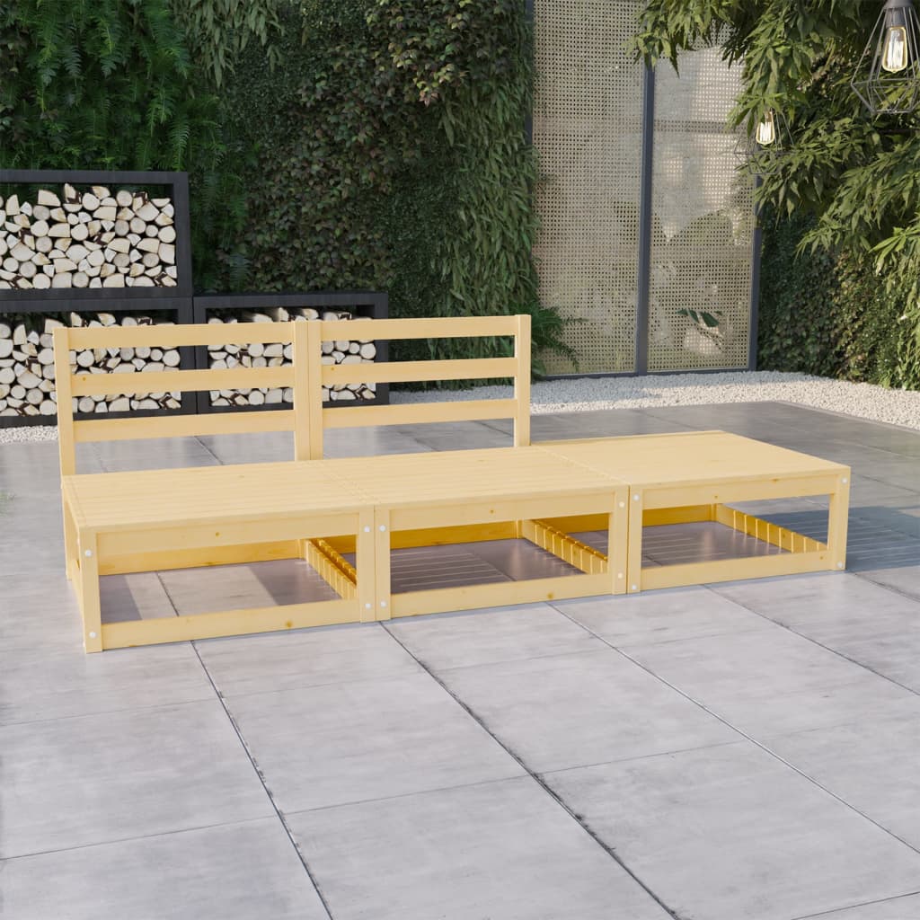 Set Divani da Giardino 3 pz in Legno Massello di Pino cod mxl 41546