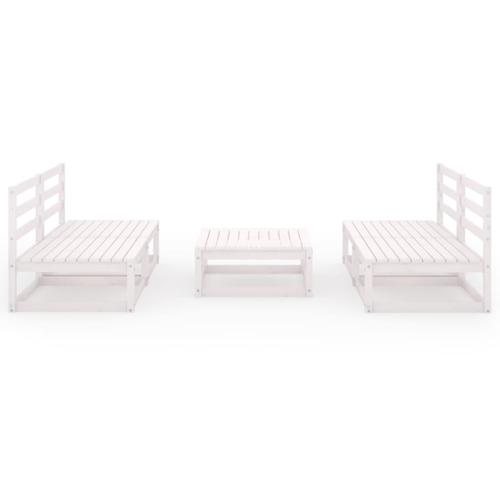 Set Divani da Giardino 5 pz Bianco in Legno Massello di Pino cod mxl 44140