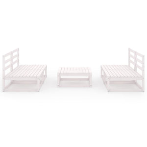 Set Divani da Giardino 5 pz Bianco in Legno Massello di Pino cod mxl 44140