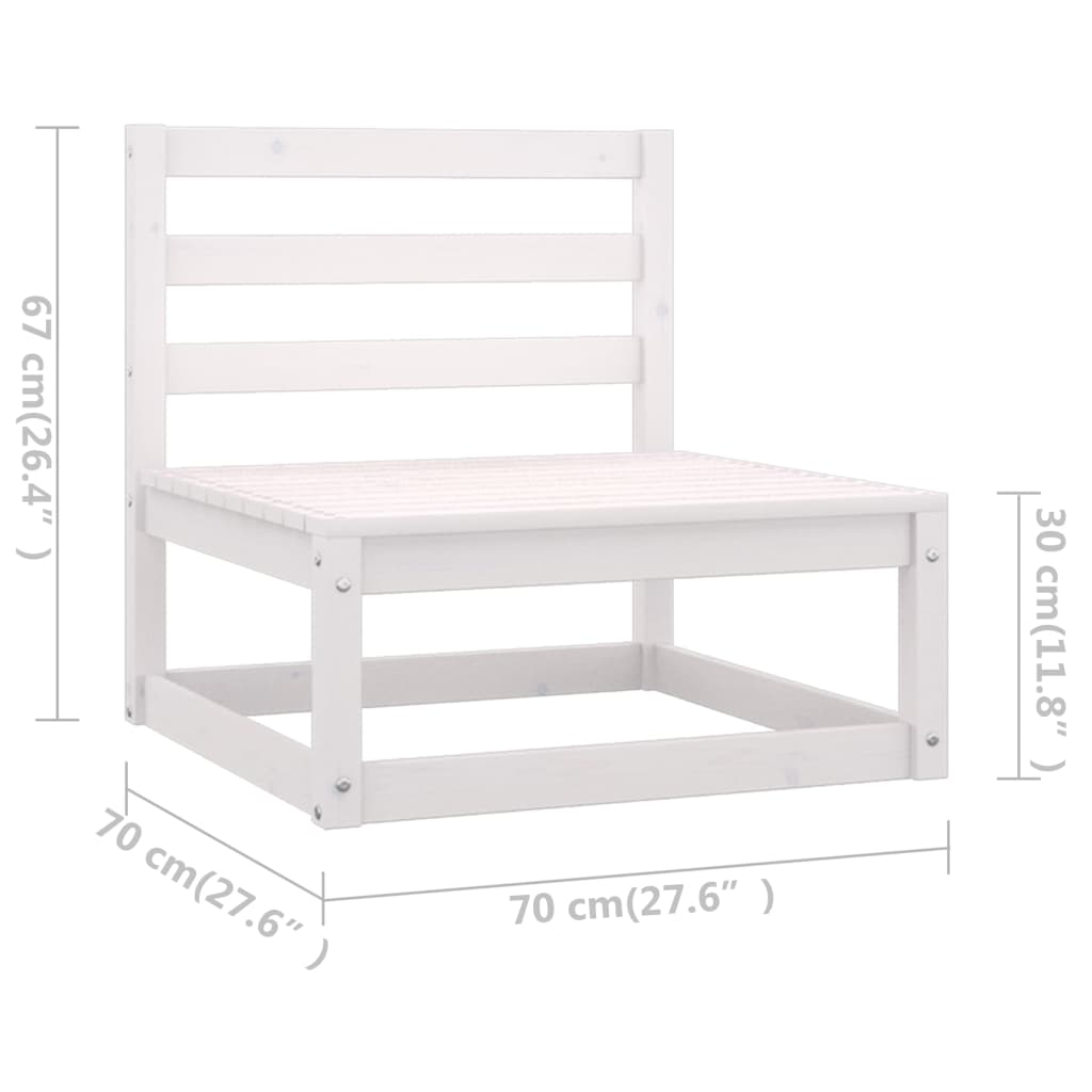 Set Divani da Giardino 5 pz Bianco in Legno Massello di Pino cod mxl 44140