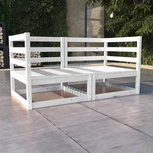 Divano da Giardino a 2 Posti Bianco in Legno Massello di Pino cod mxl 68747