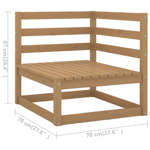 Set Salotto da Giardino 3pz Marrone Ambra Legno Massello Pino 3075252