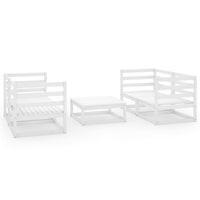 Set Divani da Giardino 5 pz Bianco in Legno Massello di Pino cod mxl 47727